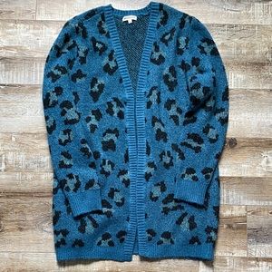 Blue Leopard Cardigan - Margeaux & Ellie